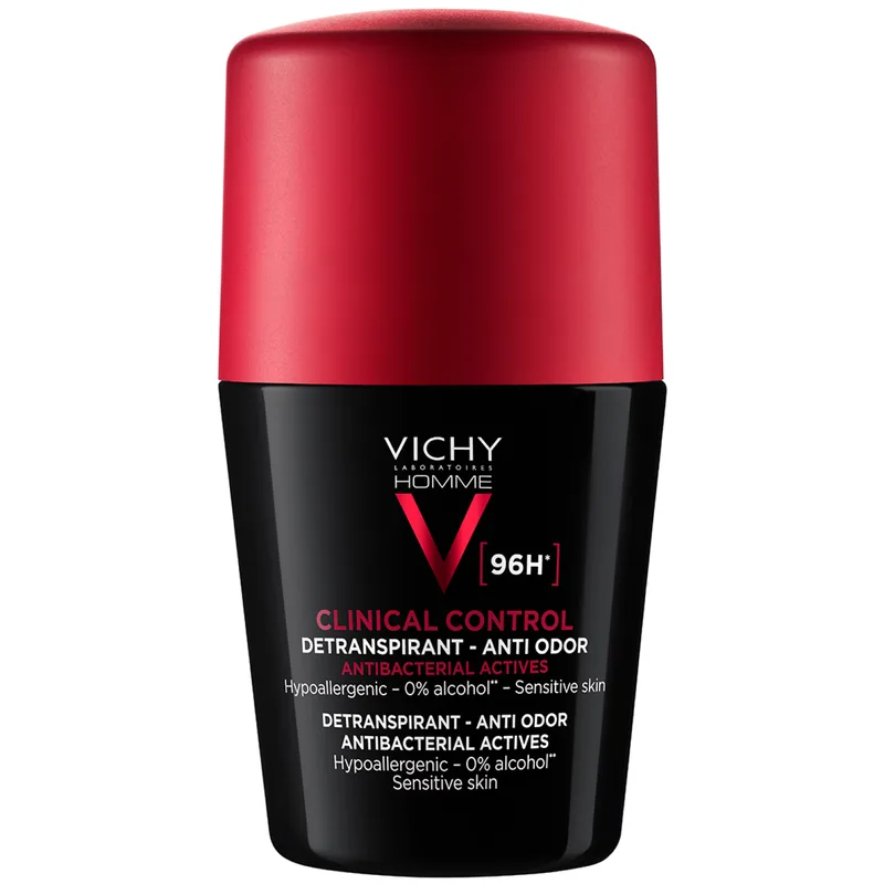 Кульковий антиперспірант Vichy Homme Clinical Control для чоловіків проти надмірного потовиділення та запаху 96 годин захисту 50 мл (3337875805025)