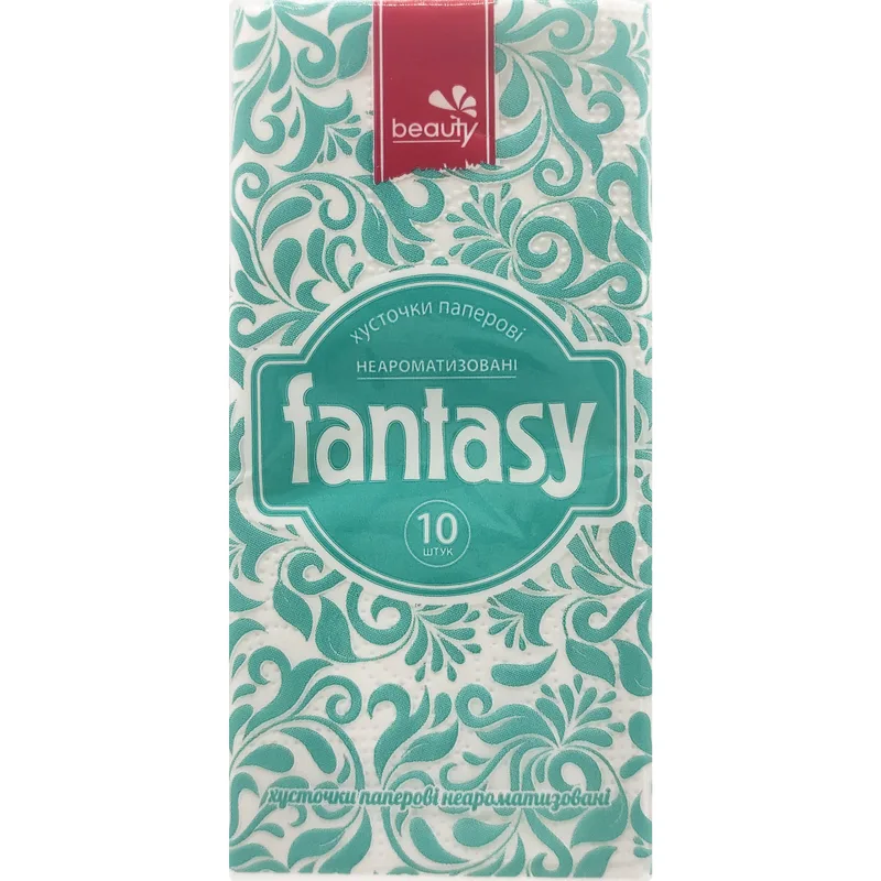 Хустинки (серветки) носові FANTASY (Фентезі бьюті) Beauty 3 шари без аромату 10 шт
