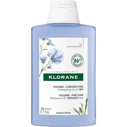 Шампунь Klorane Volume-Fine Hair with Organic Flax для надання об'єму тонкому волоссю 200 мл