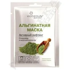 Маска Via Beauty Омолоджуюча альгінатна маска для обличчя з екстр. спіруліни та морським колагеном
