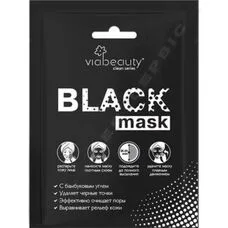 Маска-плівка Via Beauty Очищуюча Black Mask з бамбуковим вугіллям
