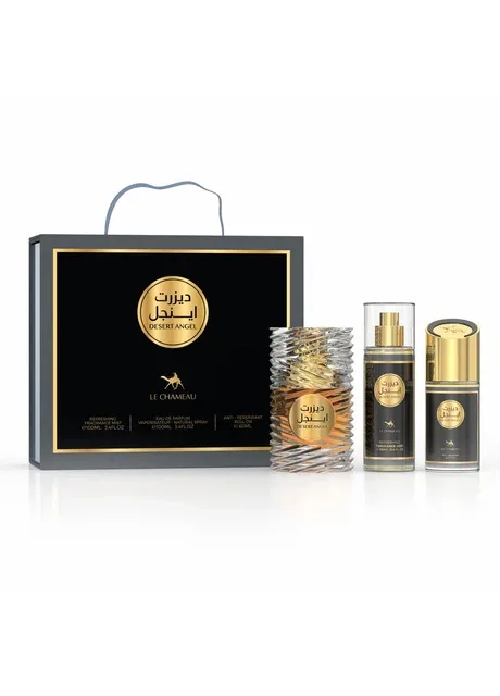 Подарунковий набір унісекс Desert Angel Gift Set - парфум 100 мл + body mist 100 мл + roll on 60 мл Le Chameau (399342496)