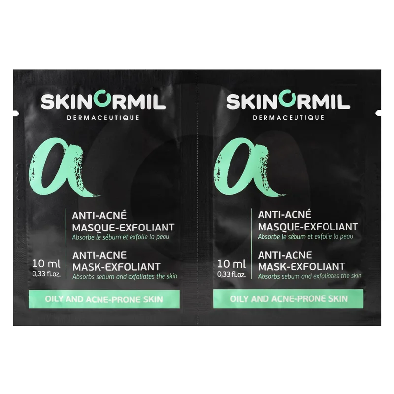 Маска-скраб для обличчя SKINORMIL (Скінорміл) Анти-акне по 10 мл упаковка 2 шт