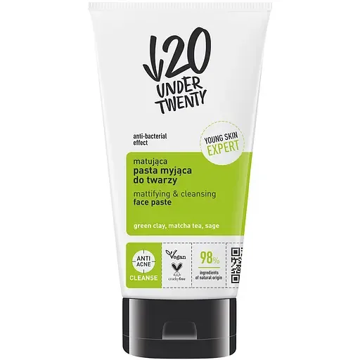 Матувальна очищувальна паста для обличчя Under Twenty Anti Acne Mattifying&Cleansing Face Paste 150 мл