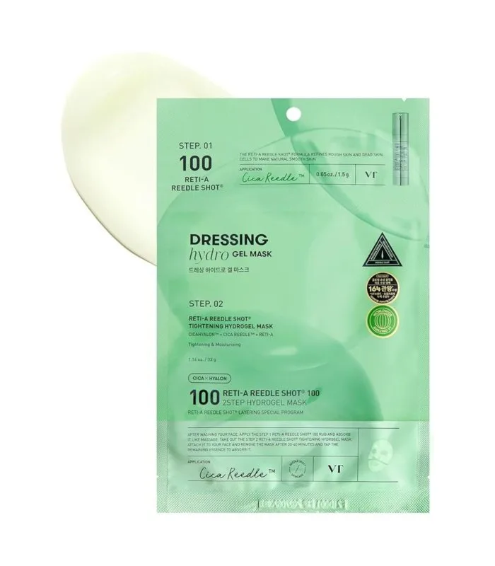 Двоетапна гідрогелева маска з мікроголками та ретинолом - VT Cosmetics Reti-A Reedle Shot 100 2-Step Hydrogel Mask, 1 шт