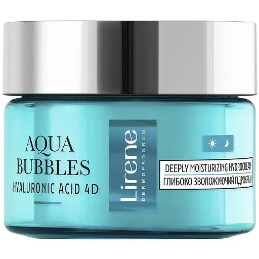 Зволожувальний гідрокрем для обличчя Lirene Aqua Bubbles Hyaluronic Acid 4D Moisturizing Hydrocream 50 мл