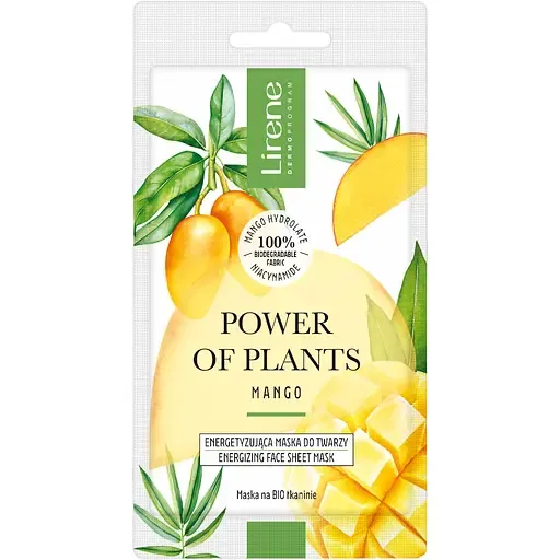 Маска для обличчя Lirene Power Of Plants Energizing Face Sheet Mask Mango 17 г