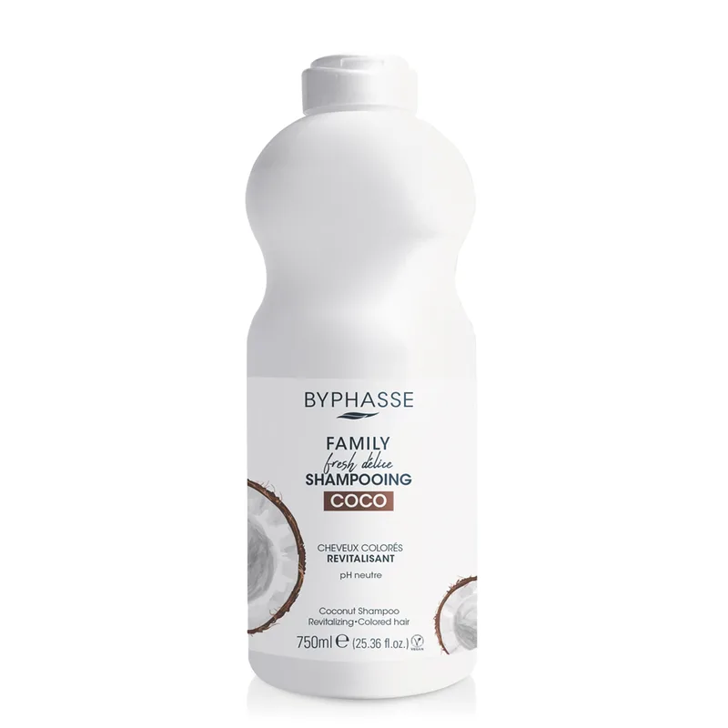 Шампунь для фарбованого волосся Byphasse Family Fresh Delice з кокосом 750 мл (775204)