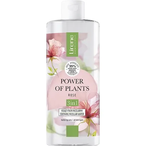 Заспокійлива міцелярна вода Lirene Power of Plants Rose 3 in 1 400 мл