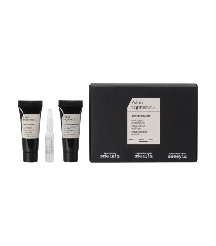 Skin Regimen LX Beauty Routine Kit - Набір (детокс клінсер, антивіковий концентрат, трипептидний гель-крем)