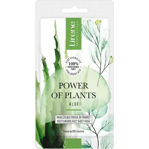 Маска для обличчя Lirene Power Of Plants Moisturizing Face Sheet Mask Aloe 17 г