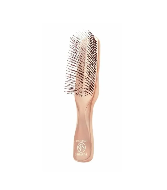 Scalp Brush World Long Pink Gold - Масажна щітка для волосся та шкіри голови із довгою ручкою