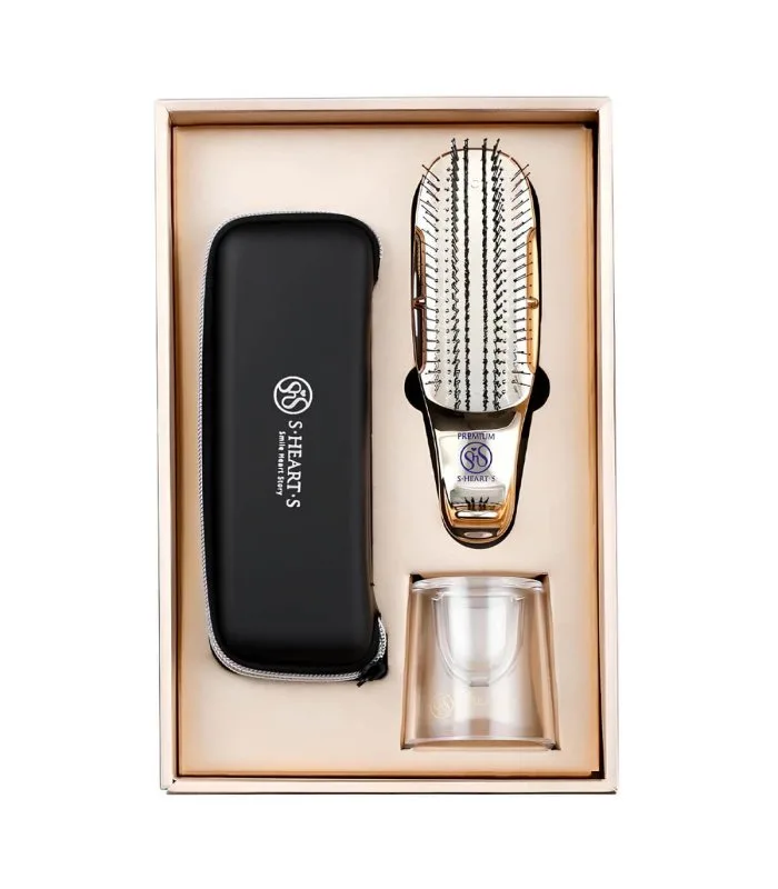 Scalp Brush World Premium Short Gold Gift Box - Преміальна японська щітка для очищення та масажу шкіри голови