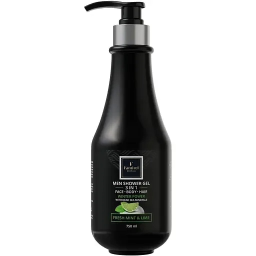 Шампунь-гель для душу Famirel Winter Power Fresh Mint & Lime 3 в 1 з мінералами Мертвого моря 750 мл
