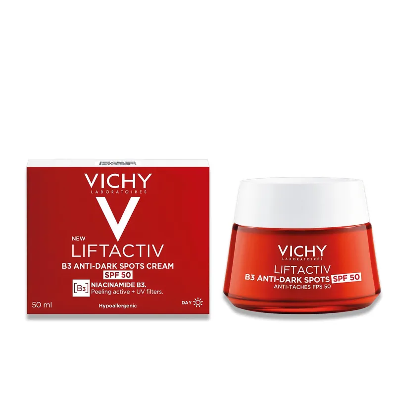 Антивіковий крем Vichy Liftactiv В3 для корекції пігментних плям та зморшок SPF50 50 мл (3337875832724)
