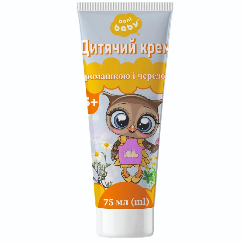 Крем дитячий DANI BABY (Дані Бебі) з ромашкою та чередою 3+ 75 мл