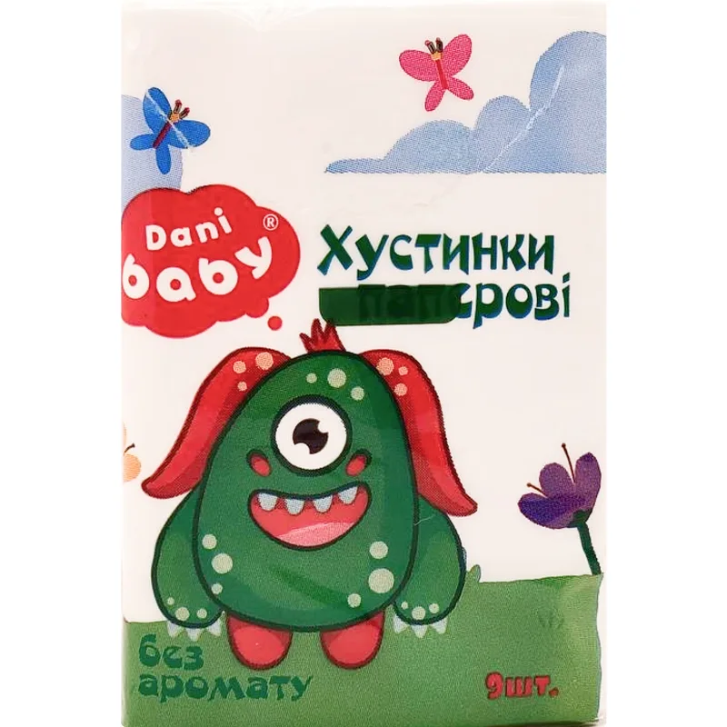 Хусточки паперові DANI BABY (Дані Бебі) неароматизовані