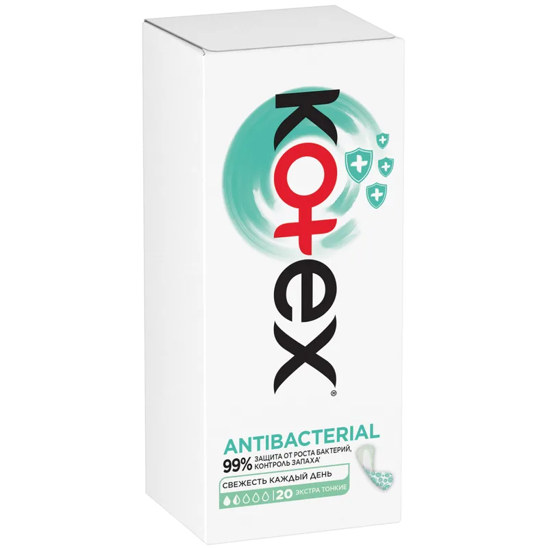 Прокладки щоденні жіночі KOTEX (Котекс) Antibacterial (Антибактеріал) Екстра тонкі