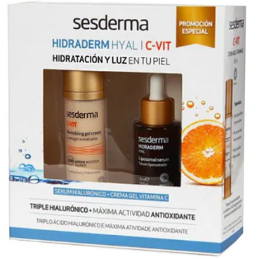 Набір для обличчя зволожуючий SesDerma Hidraderm Hyal C-Vit (gel/cr/50ml + ser/30ml)