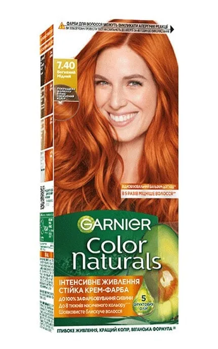 Фарба для волосся Garnier Color Naturals, 7.40 Вогняний мідний