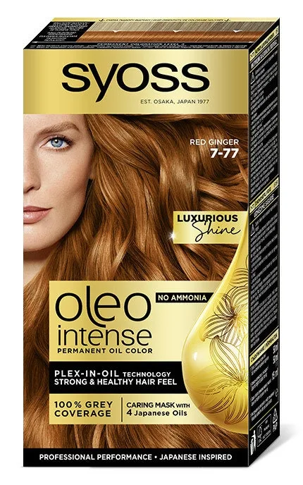 Фарба для волосся без аміаку SYOSS Oleo Intense 7-77 Яскравий Мідний 1 шт