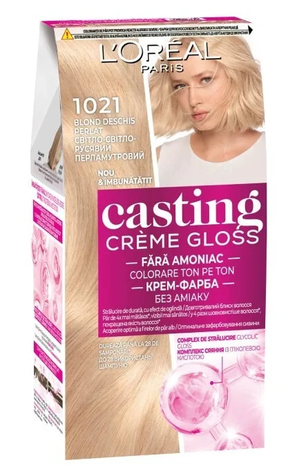 Фарба для волосся без аміаку Сasting Creme Gloss 1021 світло-світло русявий перламутровий 1 шт