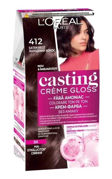 Фарба для волосся без аміаку Сasting Creme Gloss 412 какао з льодом 1 шт