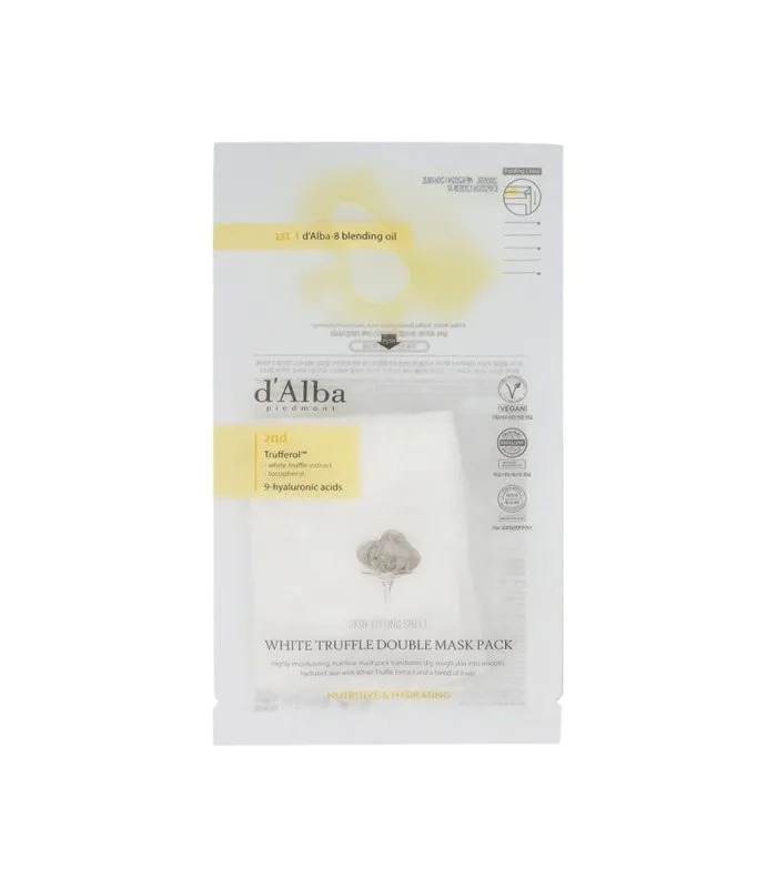 White Truffle Double Mask Pack Nutritive - Поживна та зволожуюча подвійна маска з білим трюфелем та гіалуроновою кислотою