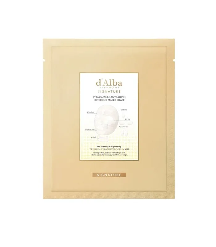 Signature Vita Capsule Anti-Aging Hydrogel Mask 8 Shape - Гідрогелева маска 8-Shape з вітаміном C та колагеном