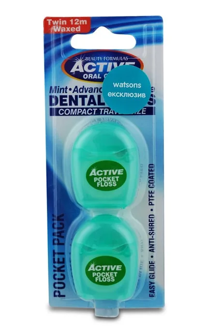Флосси зубні Beauty Form Active м'ятні воскові 2 шт