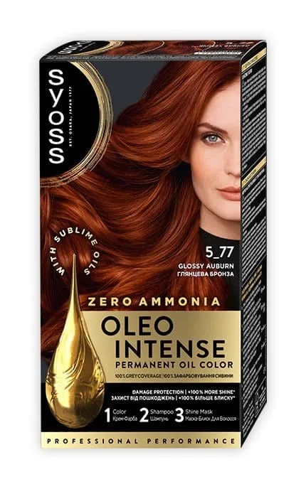 Фарба для волосся стійка без аміаку Syoss Oleo Intense тон 5-77 глянцева бронза 115 мл