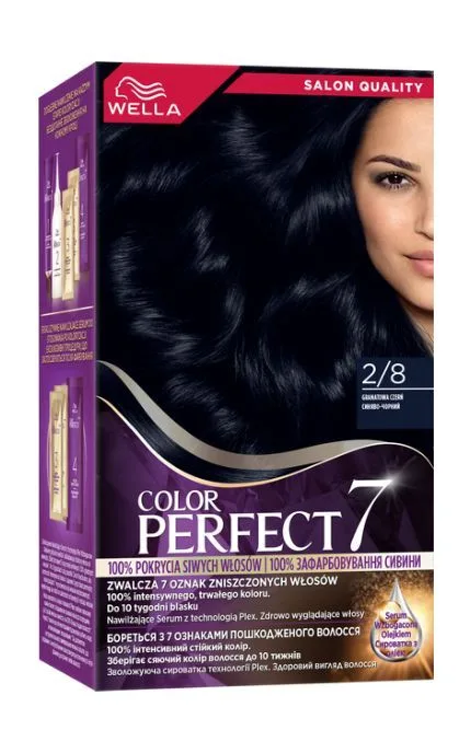 Фарба для волосся стійка Wella Color Perfect 7 2/8 Синьо-чорний 120 мл
