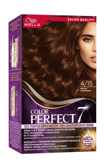 Фарба для волосся стійка Wella Color Perfect 7 4/15 Холодний шоколад 120 мл