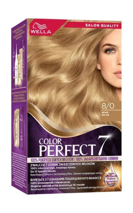 Фарба для волосся стійка Wella Color Perfect 7 8/0 Світло-русявий 120 мл