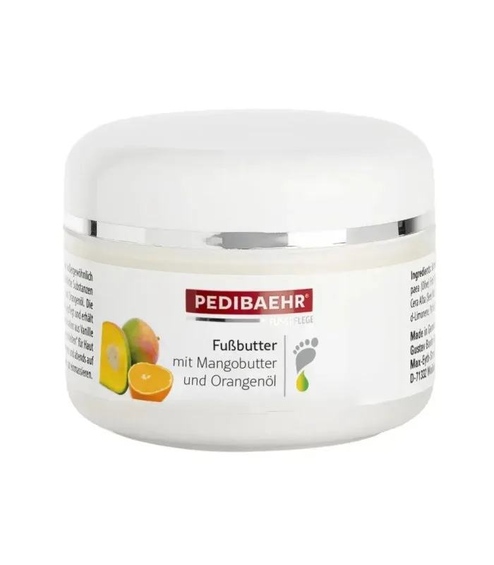 Fussbutter mit Mango und Orangenol — Доглядова олія для ніг з олією апельсина та манго