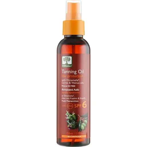 Масло для загара BIOselect Tanning Oil Low Protection SPF 6 150 мл