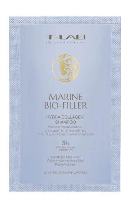 Шампунь T-Lab Professional Marine Bio-Filler Hydra Collagen Shampoo з гідролізованим колагеном 15 мл