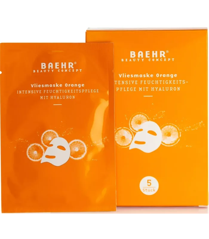 Vliesmaske Orange Intensive Feuchtigkeit spflege mit Hyaluron - Флисовая маска "Апельсин" с интенсивным увлажнением и гиалуроном