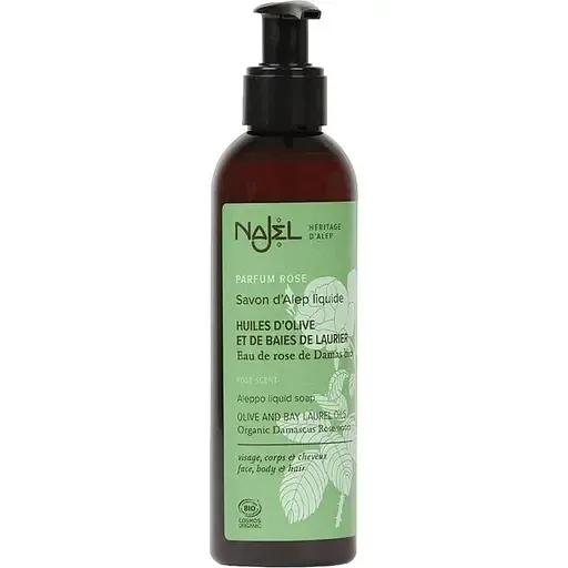 Рідке алеппське мило Najel Aleppo Liquid Soap Organic Damascus Rose Water з дамаською трояндою