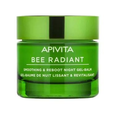BEE RADIANT Нічний гель-бальзам для розгладжування та відновлення шкіри Apivita Bee Radiant Smoothing & Reboot Night Gel-Balm