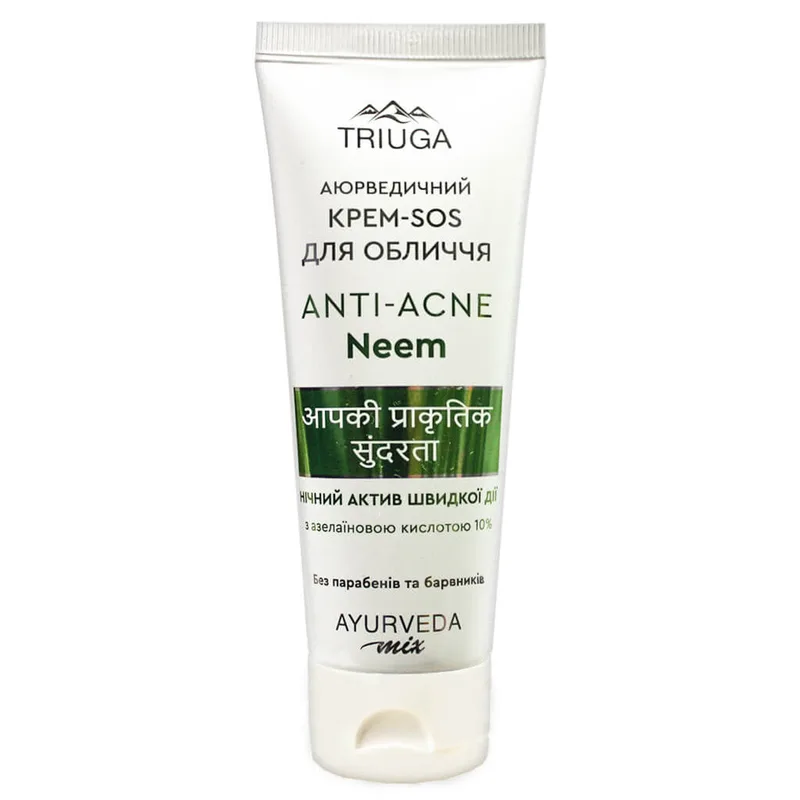 Крем-SOS для обличчя TRIUGA (Тріюга) Anti-Acne аюрведичний нічний актив Neem 75 мл