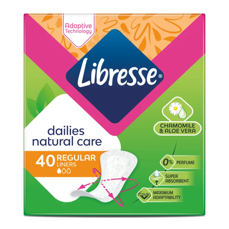 Прокладки щоденні жіночі LIBRESSE (Лібрес) Dailies Natural Care (Дейліс нейчерал кеа) Regular 40 шт