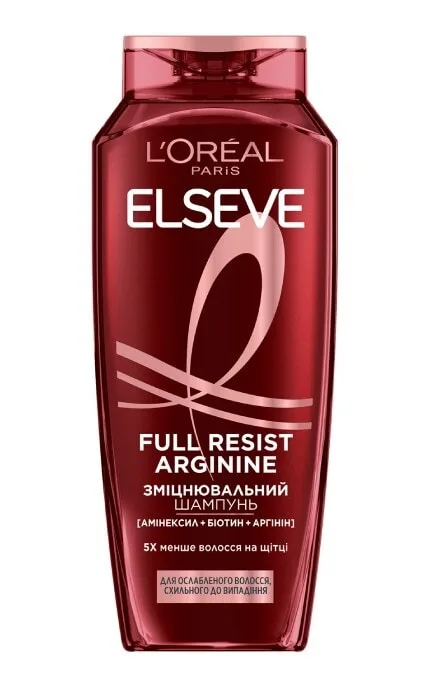 Шампунь для ослабленого та схильного до випадіння волосся Elseve Full Resist Arginine+Aminexil