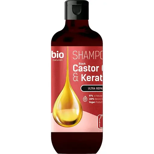 Шампунь Bio Naturell Black Castor Oil & Keratin ультравідновлення 355 мл