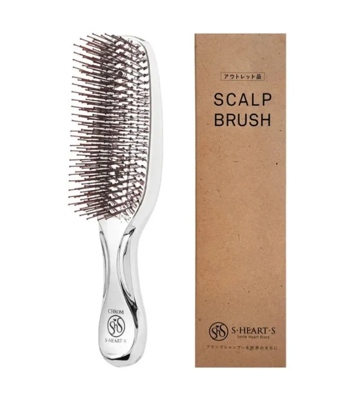 Scalp Brush Chrome Anti Static Long - Масажна щітка для волосся та шкіри голови