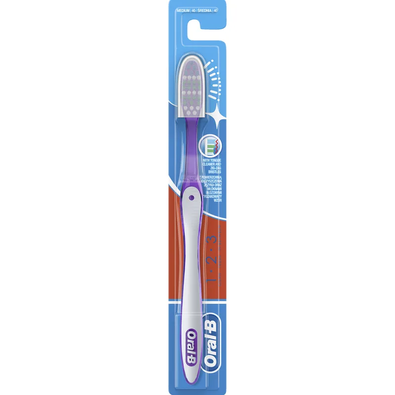 Зубна щітка ORAL-B (Орал-бі) 1 - 2 - 3 Класік 40 середньої жорсткості 1 шт