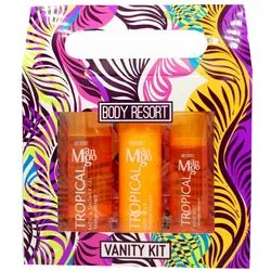 Дорожній набір "Тропічне манго" Mades Cosmetics Body Resort (sh/gel/100 ml + b/milk/100 ml + b/spr/50 ml)