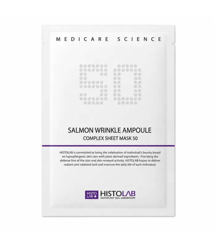 Salmon Wrinkle Ampoule Complex Sheet Mask 50 - Омолоджувальна тканинна маска для обличчя проти зморшок з пептидами