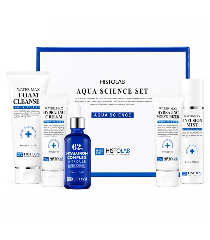 Aqua Science Set - Зволожувальний набір для обличчя з 5 засобів з гіалуроновою кислотою