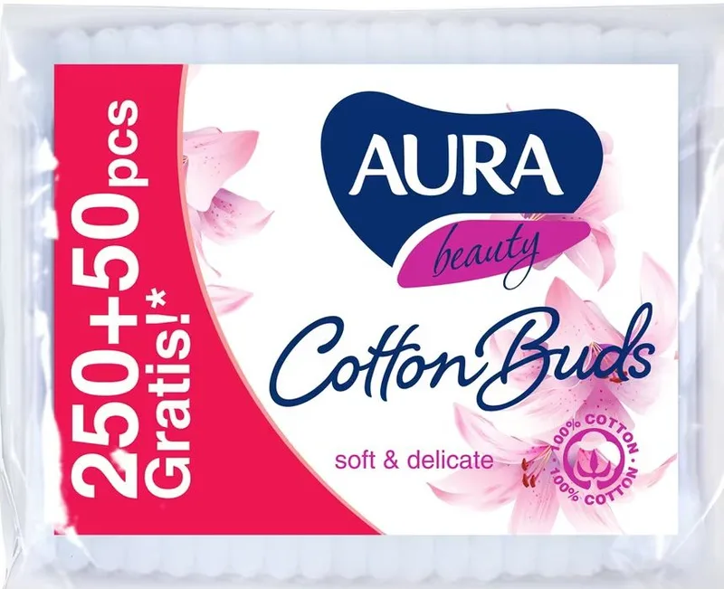Ватні палички AURA Beauty 250 + 50 шт.
